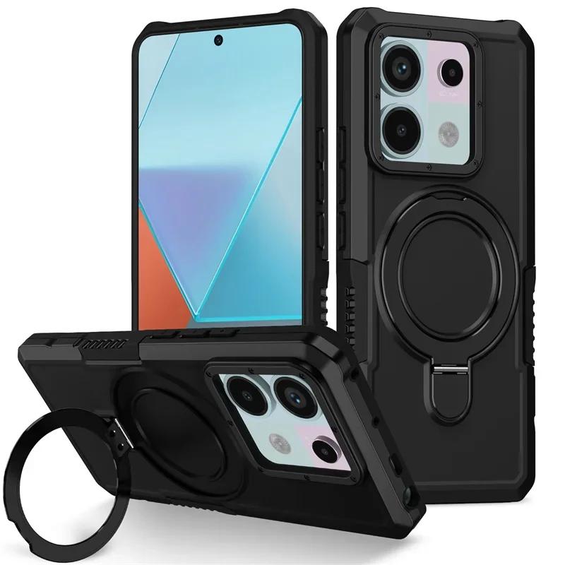

New Military Grade Armor Case For Redmi Note 13 Pro 13C 12C Note 12S 11 10 Pro 10S 5G 4G Cover Stand Holder Funda Shell Coque Redmi Note 13 Pro 5G