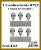 Ardennes Miniatures Scale Resin Kit WWII American Spare Headsets in Winter Gear of 1/35 AR35100 (Set 6)