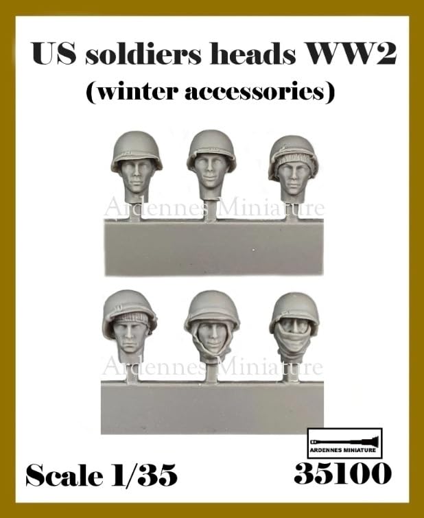 Ardennes Miniatures Scale Resin Kit WWII American Spare Headsets in Winter Gear of 1/35 AR35100 (Set 6)