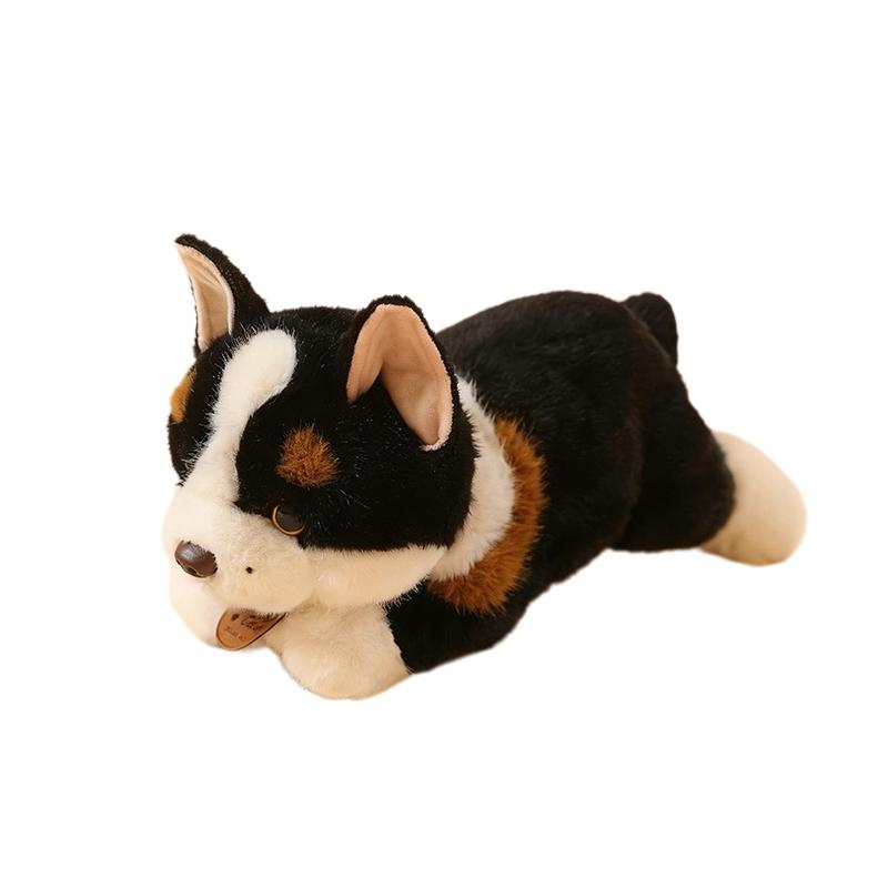26/32cm Peluche Corgi Carino Giocattolo di Peluche Giallo Nero Seduto Sdraiato Animale Cartone Animato Bambola Peluche Morbido Compagno Regalo Rassicurante
