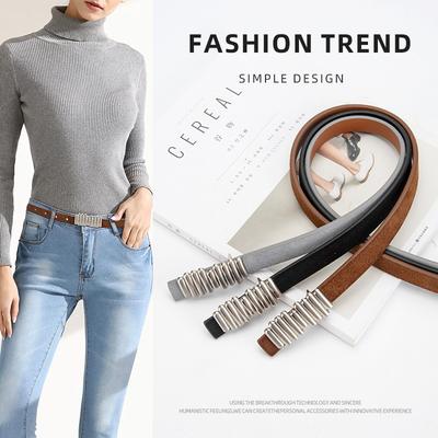 Available On Both Sides, Leather Belt For Women, High-End Caterpillar, Simple Jeans, Decorative Belt For Women