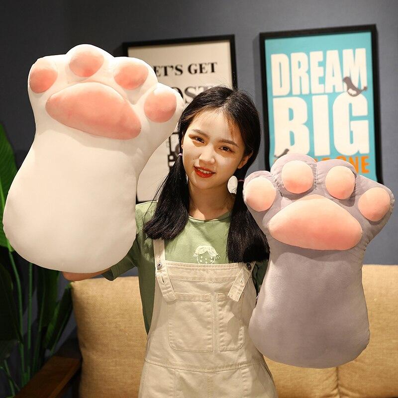 Engraçado Chubby Bear Paw Plush Pillow Stuffed Soft Simulação Teddy Bear Paws Brinquedos com Cobertor Bonecas Kawaii Presente