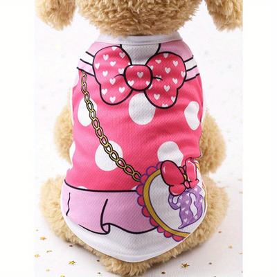 1pc Pet Summer Vest Mesh Fake Shoulder Strap Clothes For Dogs And Cats Teddy, Pomeranian And Other Pets