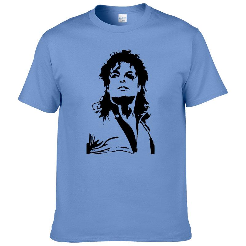 Sommer Michael Jackson T-Shirt Herren Hip Hop Baumwolle Bedruckt Kurzarm Rundhals T-Shirt Tees #228