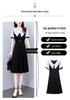 Stylish Slimming Plus Size Women's Mid-Length Summer Dress with Short Sleeves