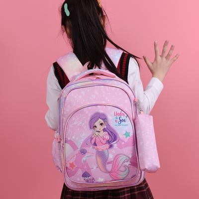 Elementary School Bag New Cute Cartoon Anti-splashing Children's Backpack Large Capacity Lightweight Load Reduction Spine Backpack
