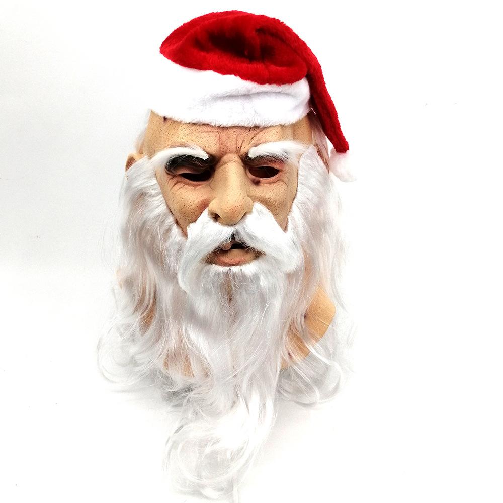 Halloween Smoking Old Lady Mask Latex Headgear Cosplay Old man's hat, grandpa's wig, mask