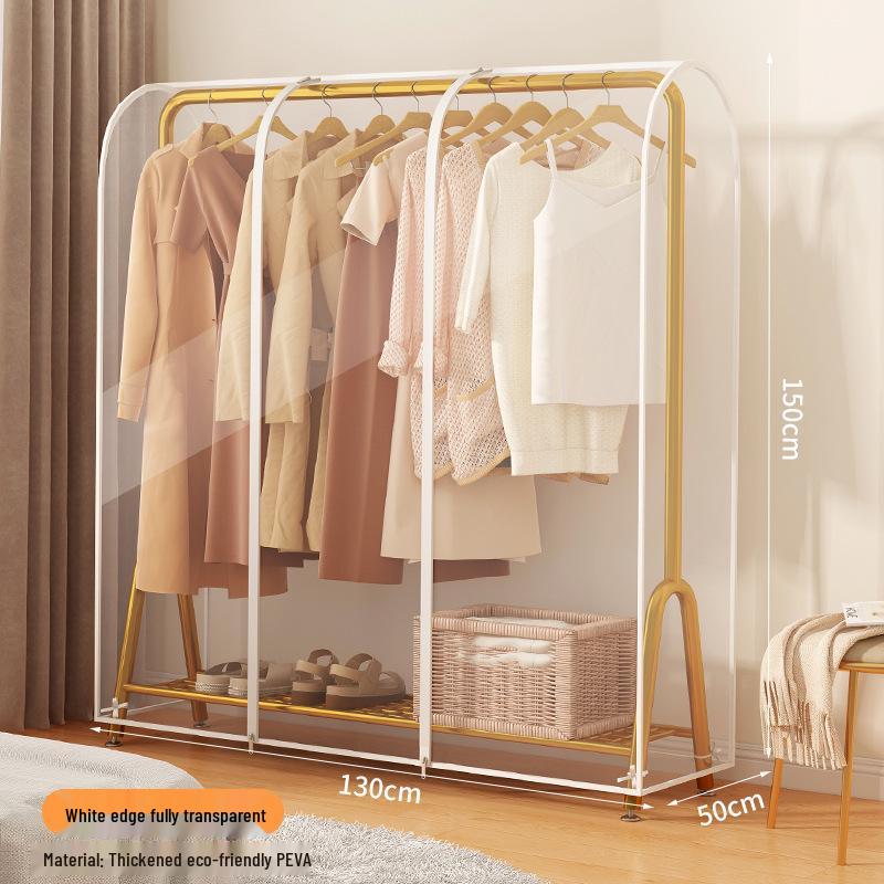 Floor-Standing Transparent Clothes Dust Cover: Waterproof, Dustproof Overcoat Storage and Drying Rack