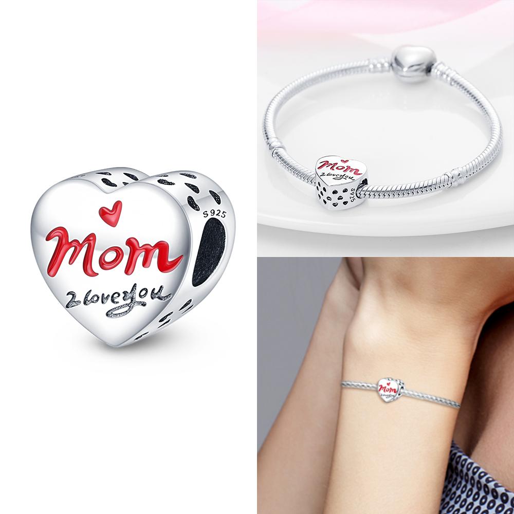 Original Charms Copper Pink Love Heart Zircon Cherry Love Rose Flower Beads Fit Bracelet Women Jewelry Diy Accessory Gift