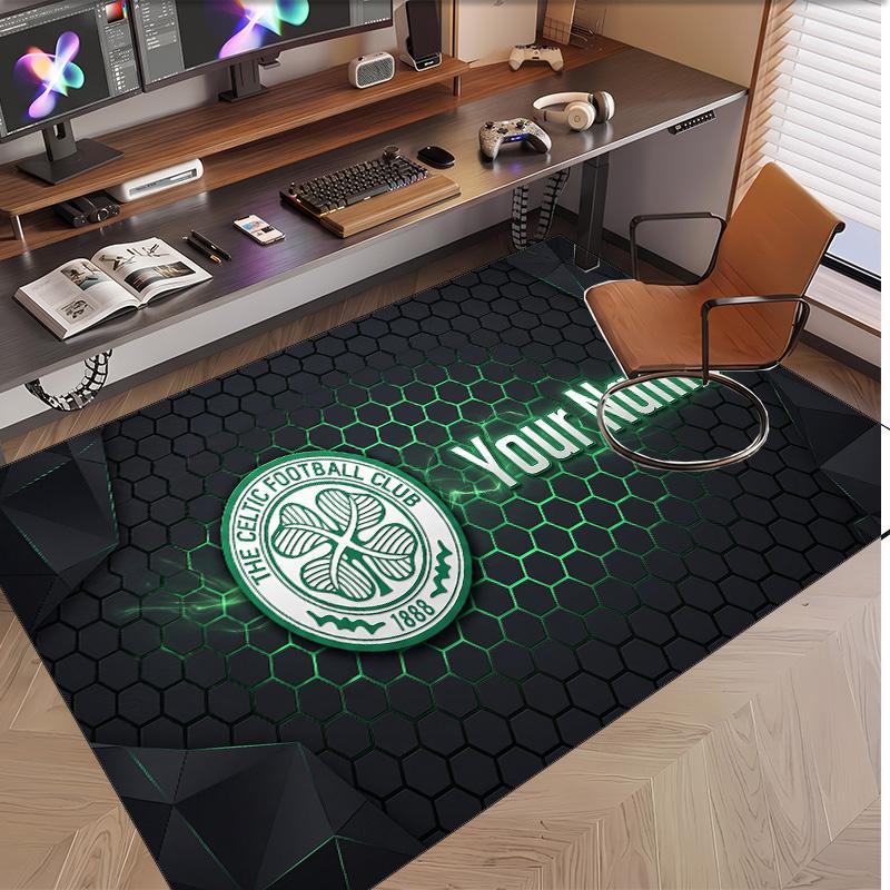 Personalized Crystal Velvet Carpet Celtic FC Pattern Non Slip Floor Rug