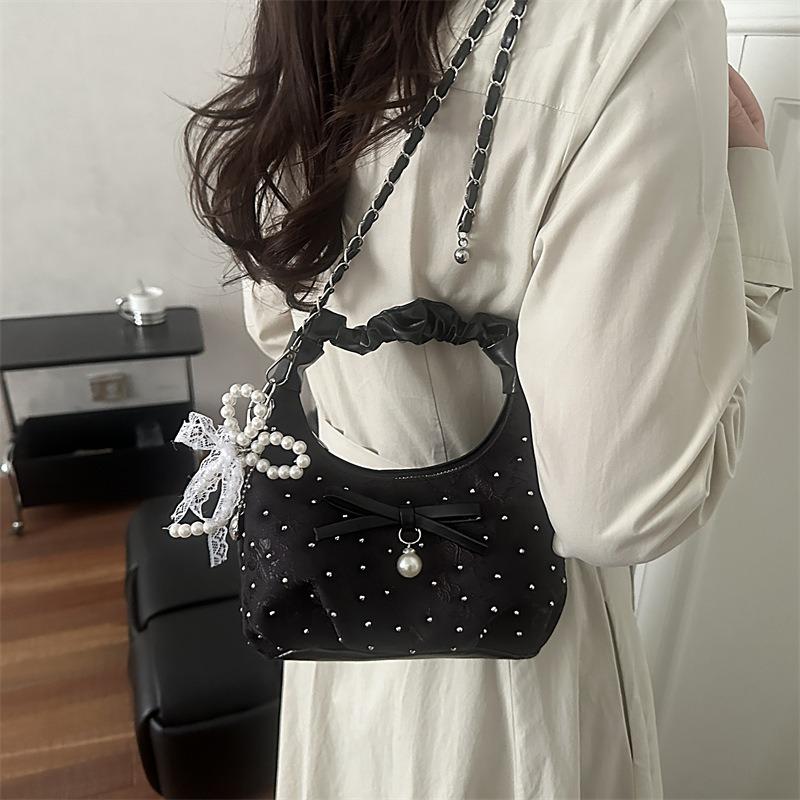Gentle pleated handbag bag women's  summer new trendy fashion versatile chain shoulder messenger bag
