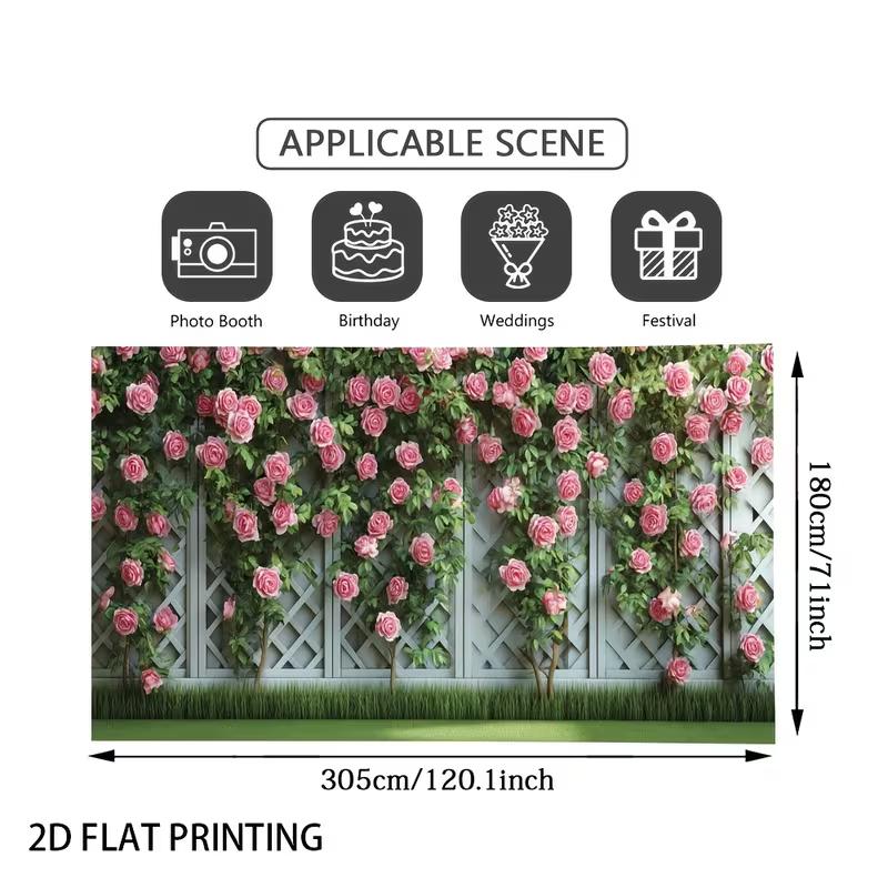 2D American Yard Full Bloom Rose Trellis Nature Photography Background