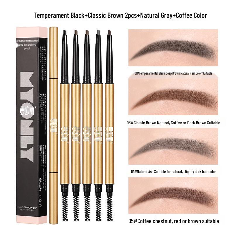 Ultra-Fine Gold Bar Eyebrow Pencil: Natural, Waterproof, Sweatproof, Long-Lasting, Non-Fading, Easy Outline for Women
