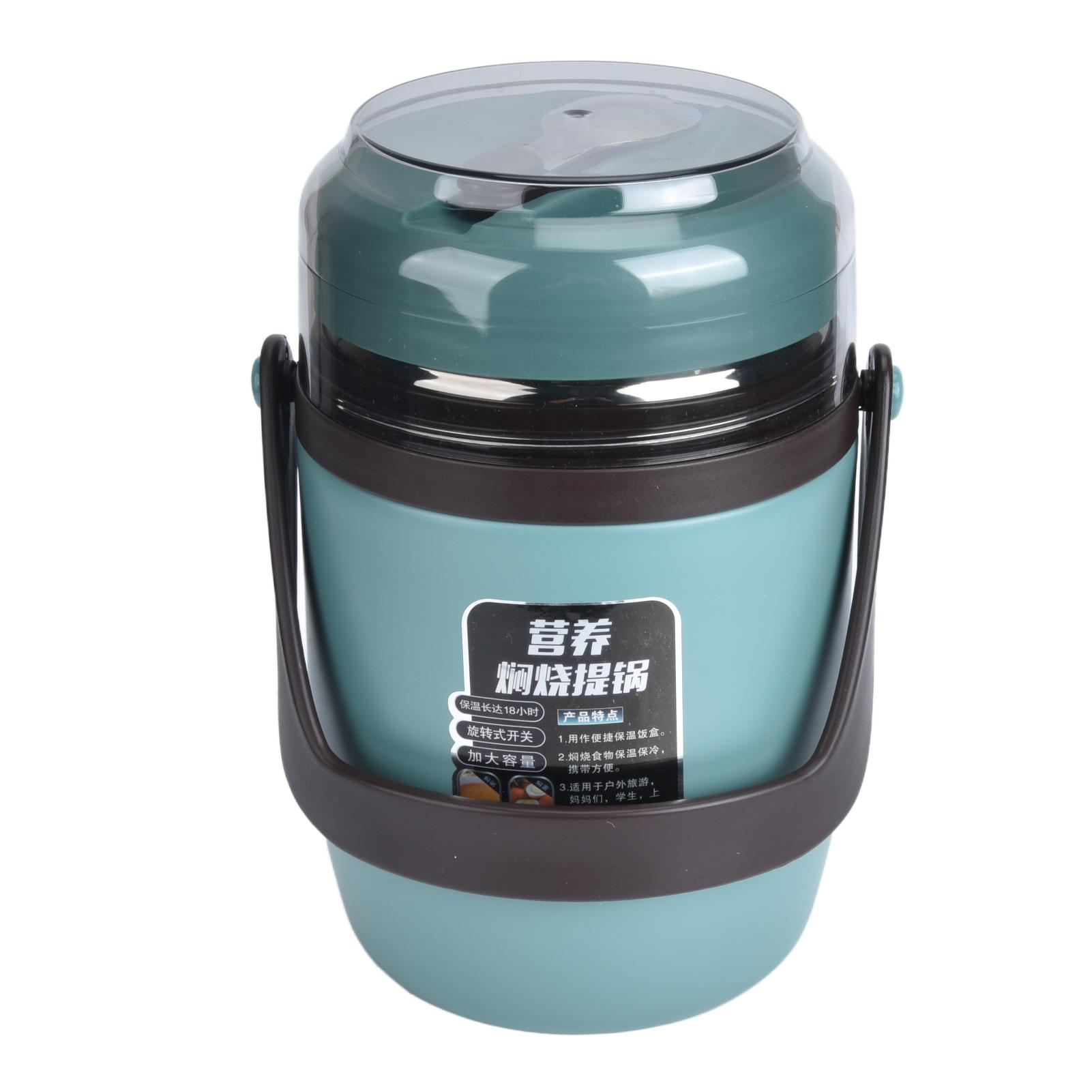 

304 Stainless Steel Insulated Food Container Multilayer Leakproof Stackable Thermal Lunch Box 2L for Office WorkerMint L мятный зеленый