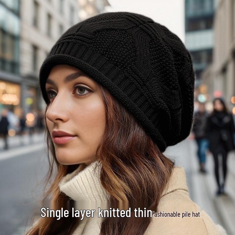 Damen Wollstrick Slouchy Beanie für großen Kopfumfang - Warme, modische Herbst-/Wintermütze
