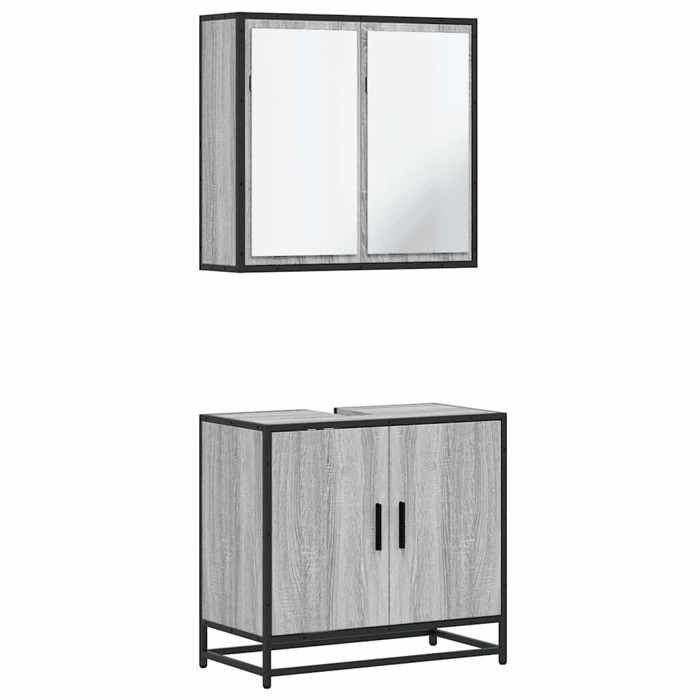 VidaXL Ensemble De Meubles De Salle De Bain 2 Pcs Sonoma Grey, Storage Cabinet, Bathroom Cabinet, Vanity Unit 3300888