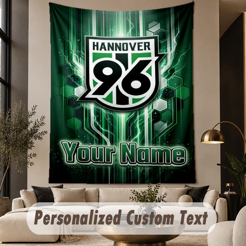Custom Text Tapestry Hannover 96 Print Wall Tapestry Indoor Living Room Wall Decor