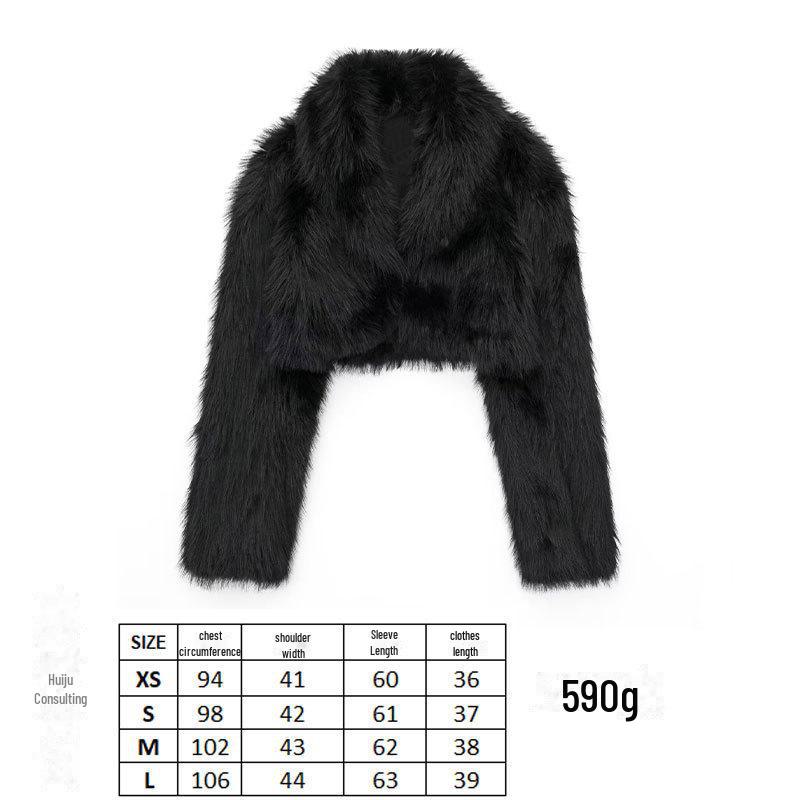 

Женская разноцветная шуба из искусственного меха - Зима 2024 Европейский и американский модный стиль XS