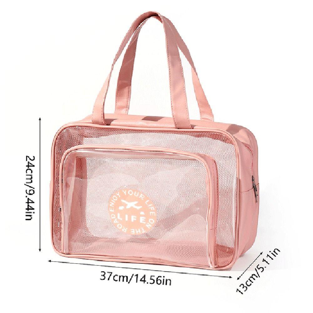 Large Capacity Toiletry Storage Pouch Transparent Clear Toiletry Case Portable Cosmetic Bag  Women