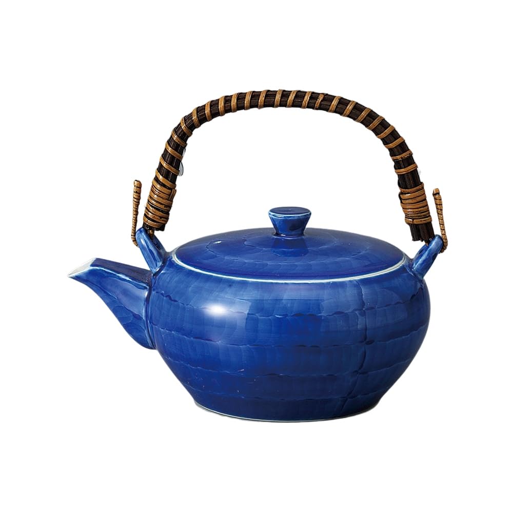 Ale-net Teapot, Hand-painted Gosudami Design, 17.8 X 14 X 10 Cm, 700cc, with Stainless Steel Tea Strainer, Mino Ware Porcelain, Made In Japan, Stylish