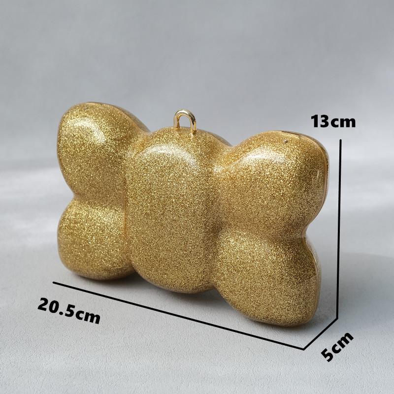 New Trendy Bags Fashion Women Handbags Gold Elegant Acrylic Luxury Party Prom Evening Bag Woman Wedding Cute Box Clutch Purse