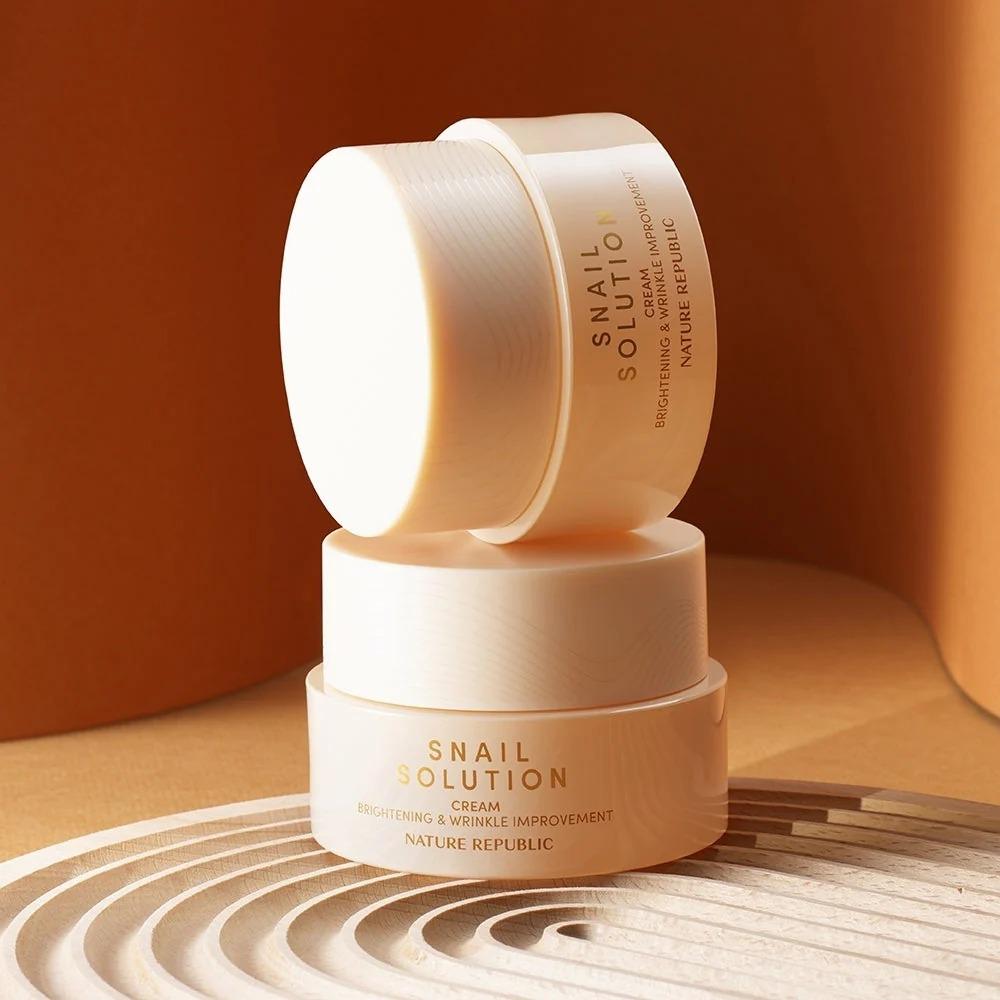 Nature Republic Snail Solution Cream Elasticity Nourishing Face Moisturizer 52ml
