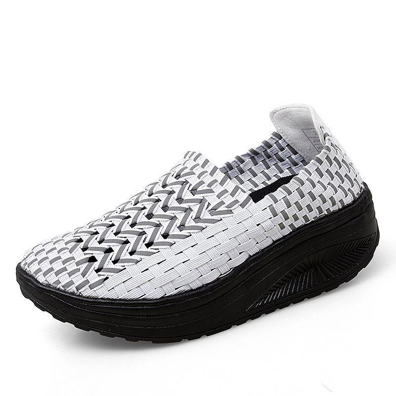 Светящиеся плетеные туфли Ленивые туфли Модные и трендовые женские туфли на толстой — фото 19