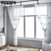 WTEMPO 2PCS Embroidered Window Screen Curtains Nordic Finished Bay Window Screens Bedrooms Living Rooms Mosquito Proof Simple Modern Gauze Curtains
