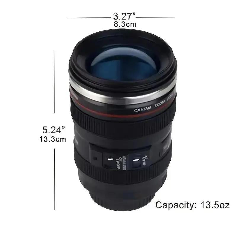 Lens Cup Camera Camera Lens Model Plastic Casual Cup with Lid EF24-105mm Coffee Mug White Black Coffee Mugs Creative Gift
