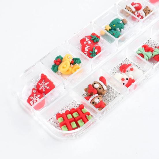 1 Box Xmas Manicure Decor Exquisite Shape Adorable Appearance 3D Visual Effect Non-Irritating Wide Application Decorative
