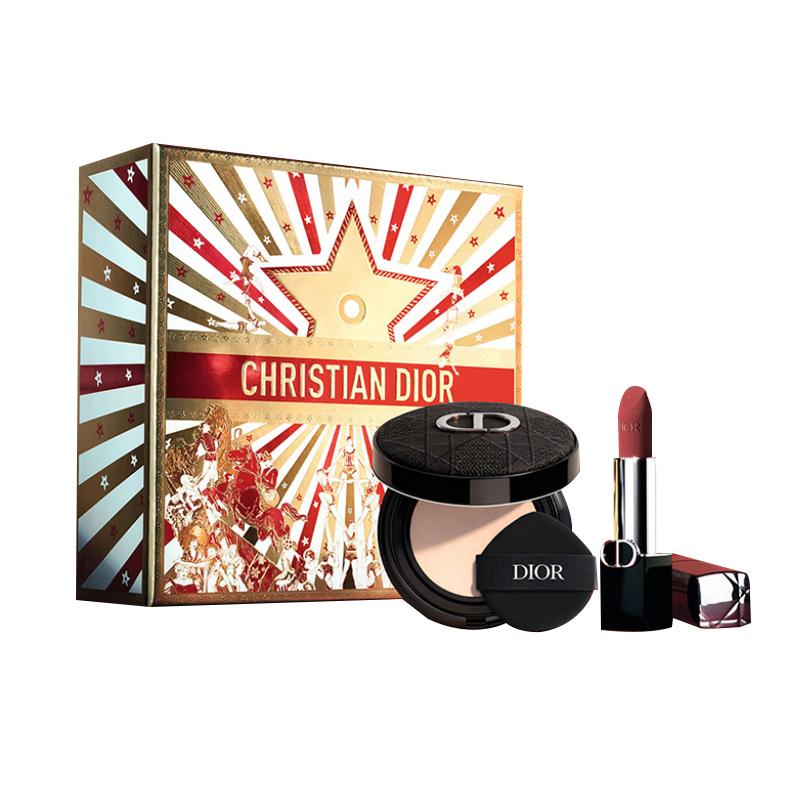 

DIOR Lipstick Two-piece set: #720 Red Velvet Lipstick 3.5g + #0N Satin Cushion 12g синий