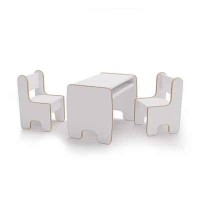 Children's Timi Table and Two Chairs MDF Color White