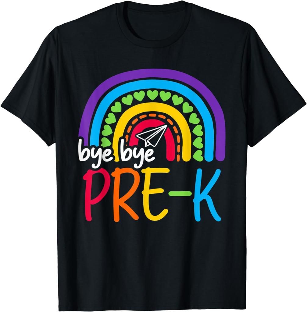 men clothing Funny Bye Bye Prek Last Day Of School Teacher Rainbow TShirt women clothes