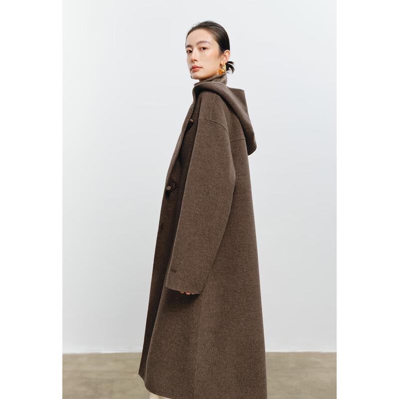 Eifini Women's Mid-Length Hooded Wool Coat