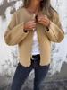 Women's 2025 Fashion Crew Neck Long Sleeve Woolen Coat