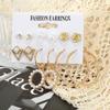 Fashion Hoop Earrings Set for Women Elegant Geometric Round Zircon Stud Earrings Trendy Jewelry