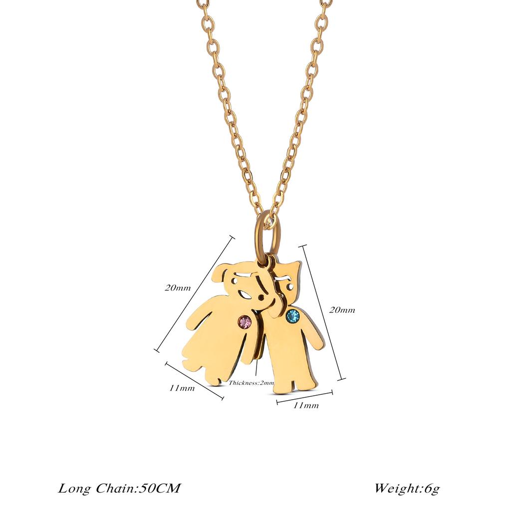 Collana con Ciondolo Personalizzato Ragazzo Ragazza Per Donne Acciaio Inossidabile Charms Personalizzati Gioielli Regalo