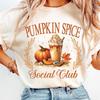 Pumpkin Spice Social Club T-Shirt, Comfort Colors Fall Coffee Latte Tee