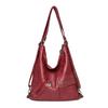 Women Casual Multiple Pockets Tote Bag Large Capacity Shoulder Crossbody Bag Vintage Soft Leather Travel Bag