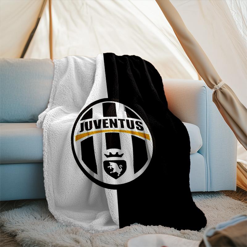 1 Stück Juventus Fußballclub Aufdruck Weiche Flanelldecke Überwurf für Schlafzimmer Wohnzimmer Sofa Camping Reise Fan Geschenke Weihnachtsgeschenke