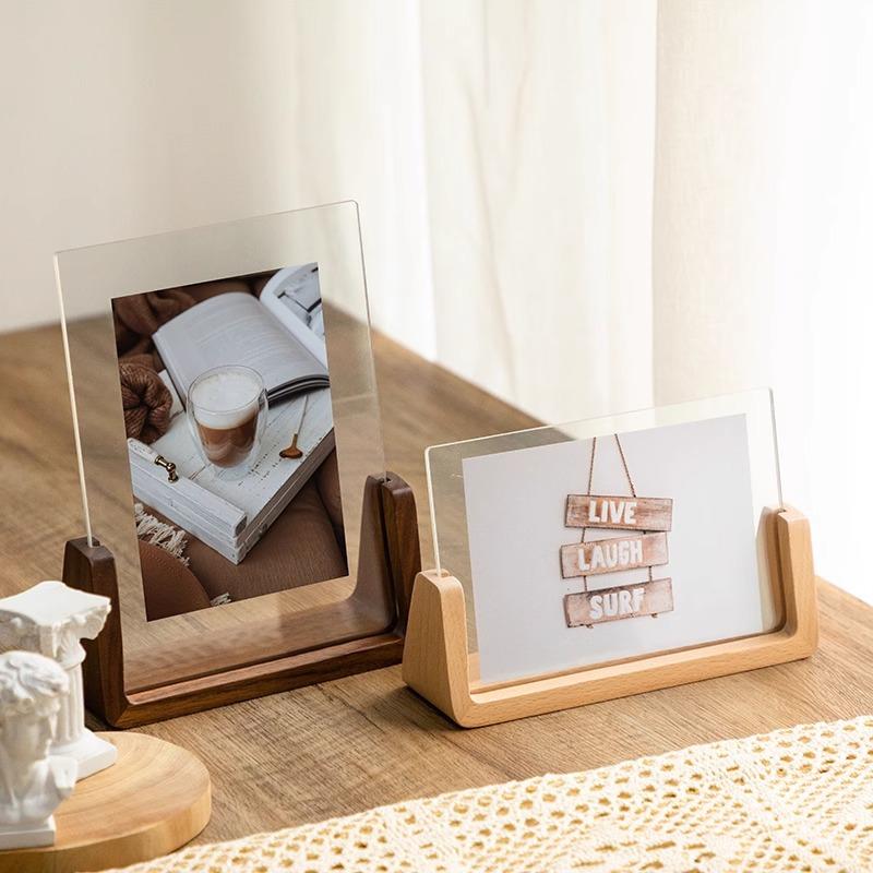 Ins Picture Frame Nordic Acrylic Photo Frame Wooden Idol Photo Display Frame for Photo Marco Fotos