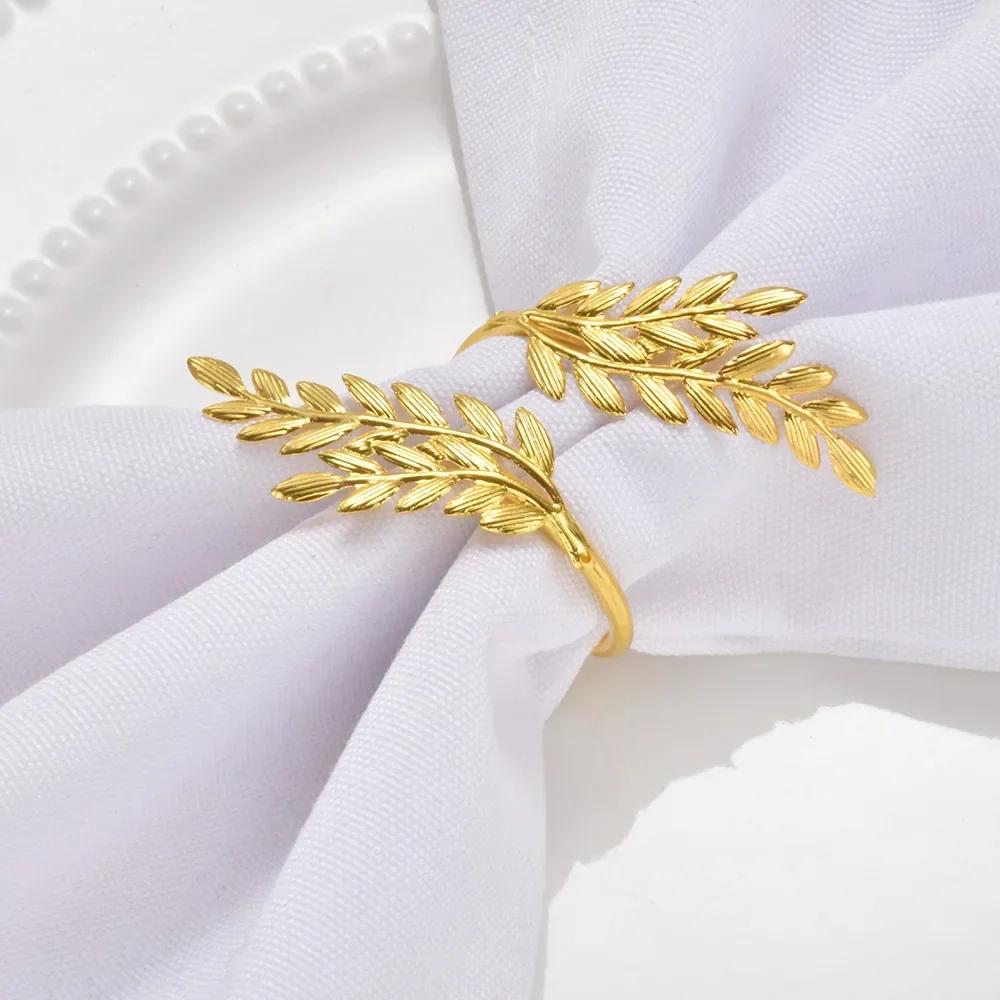 Gold Leaf Napkin Rings Fall Napkin Holder for Christmas Thanksgiving Wedding Dinnig Table Decoration napkin holder