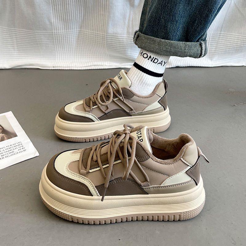 Ins Style Trendy Niche Thick Bottom Big Head Shoes Retro Peplum Breathable Anti-odor Anti-slip Wearable Low-top Sneakers