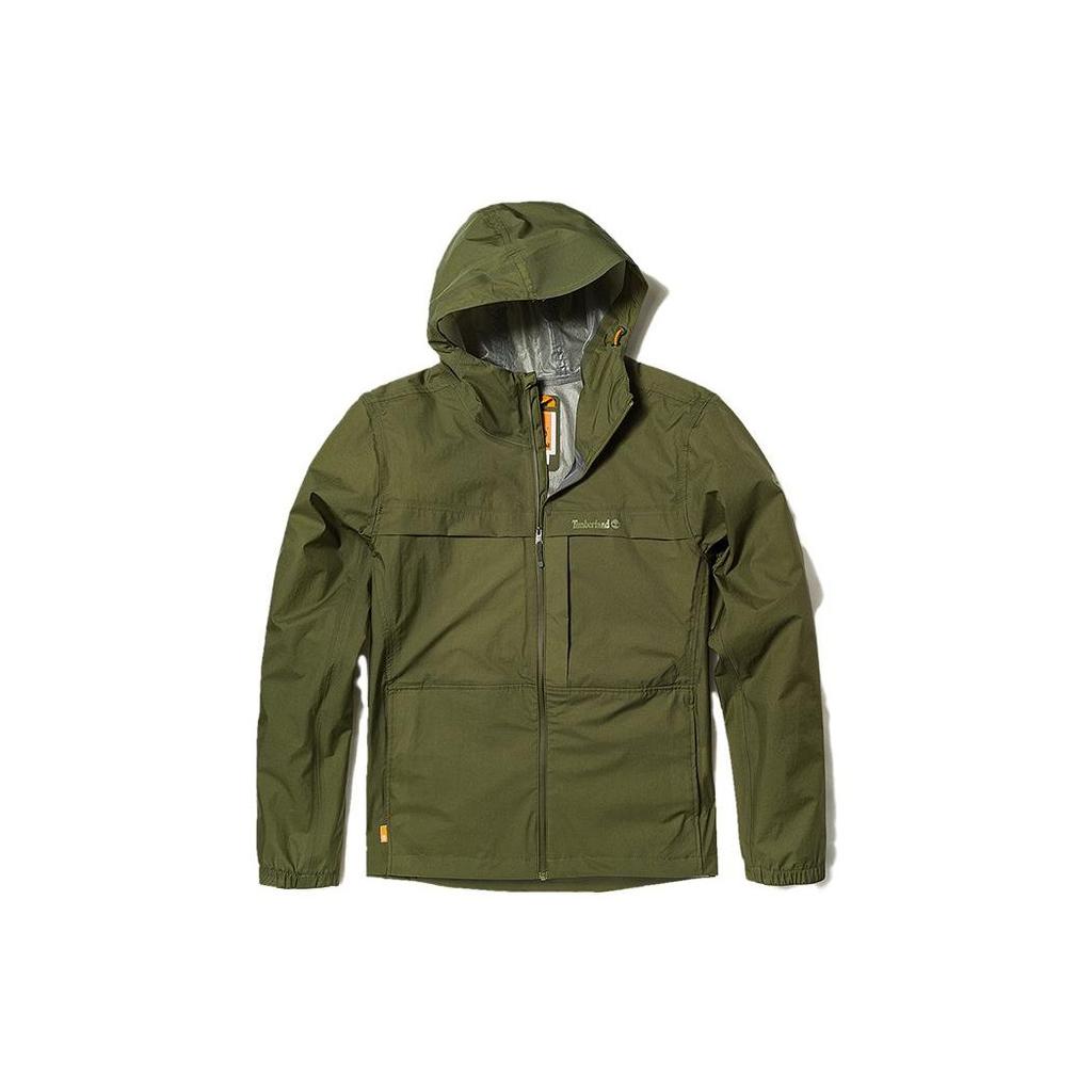 Timberland Solid Color Outdoor Waterproof Packable Hooded Jacket Men Jackets Avocado-Green A6R9S-V46
