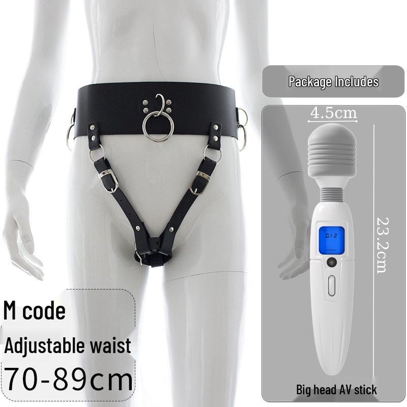 Erotic Wearable Bondage Pants with Massage Stick for SM Training and Pleasure