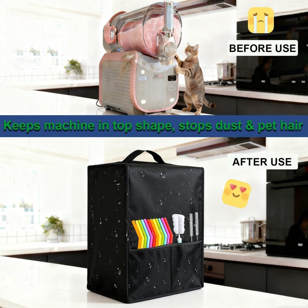 Slushie Machine Cover for Ninja SLUSHi Max FS605, Heavy-duty Thick Nylon for Protection - Waterproof DustProof, Multi-Pocket, Cover for Ninja SLUSHi