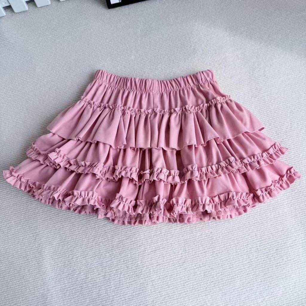 Ruffled Hem Mini Skirt: Summer Fluffy A-line for Petite Girls, Anti-exposure, High Waist Slimming Style