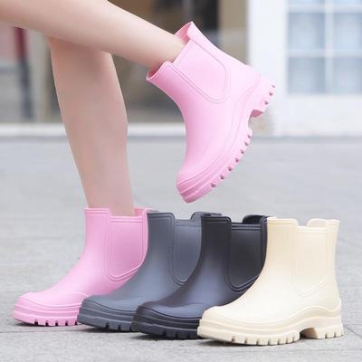 Women's Fashion British Style Waterproof Rain Boots