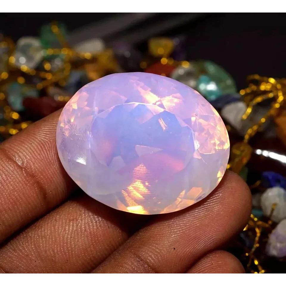 Stunning Pink Opal Natural Oval Cut 100+ Ct Certified Loose Gemstone