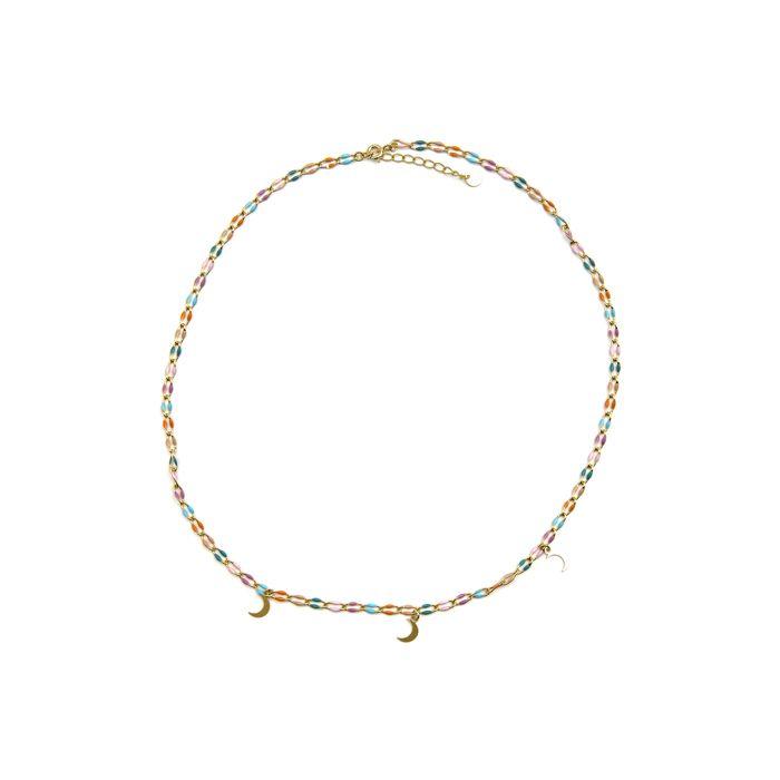Collier - LUXENTER - Liesi - Argent 925 - Or 18k - Laque Multicolore